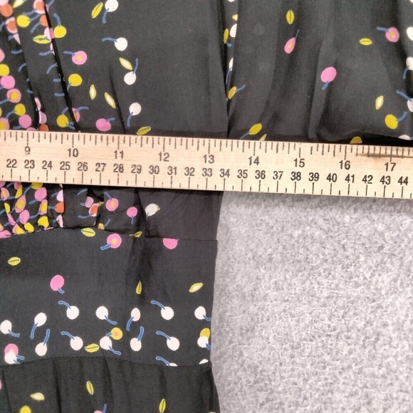 free people Coryn Open Back Dress Womens Sz 2 Black Multi Dot Long Sleeve Cutout - Picture 6 of 12